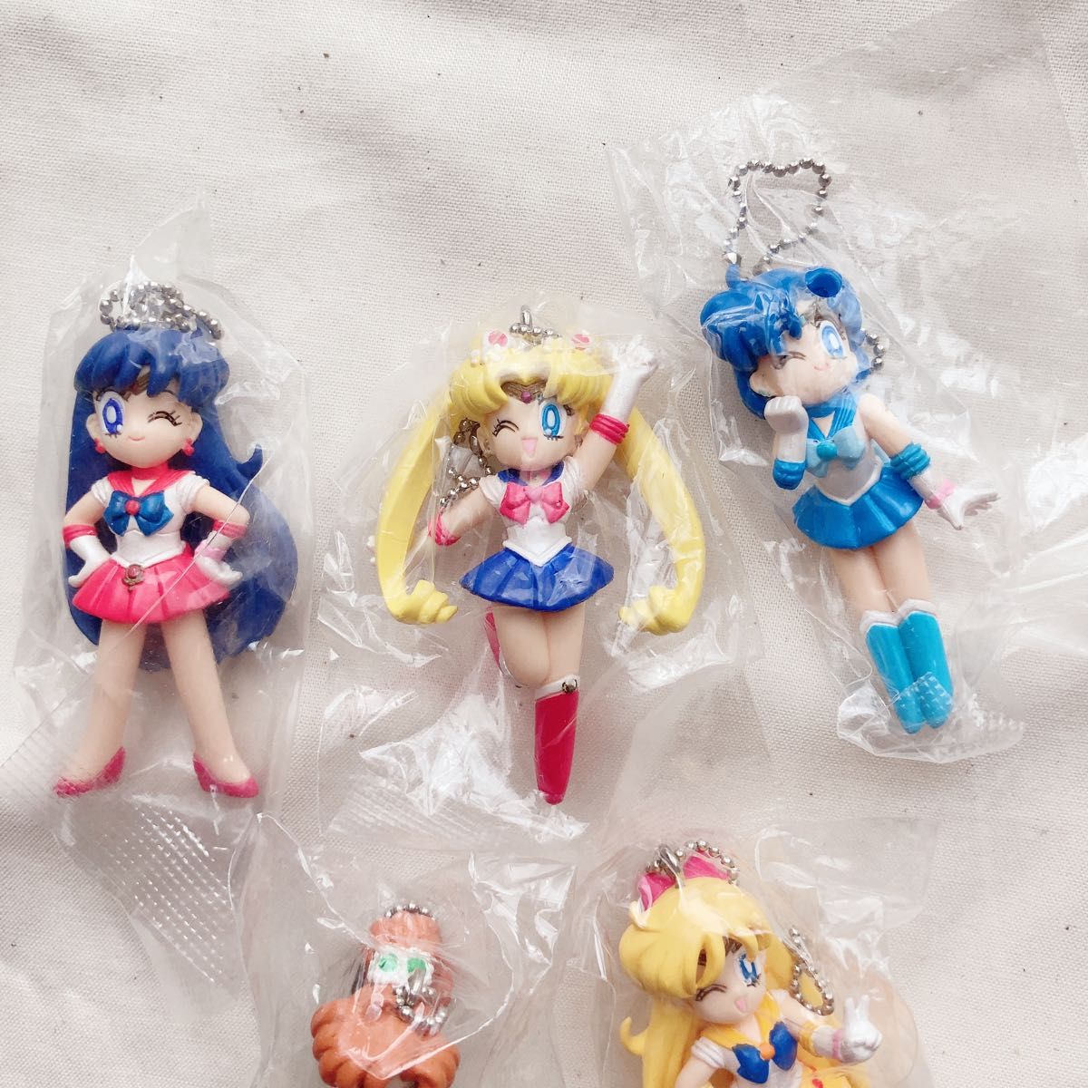 新品・未開封 5人セットセーラースイングキーホルダー実写版 美少女