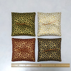 ミニ座布団 紗綾形 8cm角 4枚セット 置物用 飾り座布団 その他
