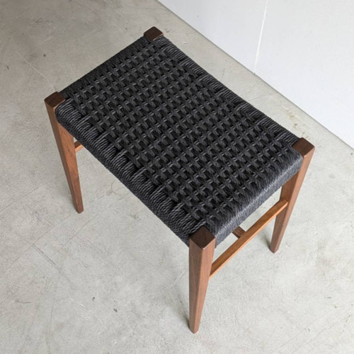 ペーパーコードのスツール ウォールナット無垢材 椅子（チェアー