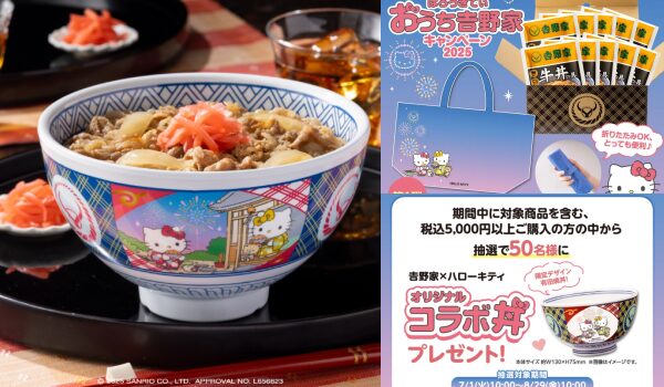 吉野家×ハローキティ！どんぶり「有田焼コラボ丼」セット販売！抽選
